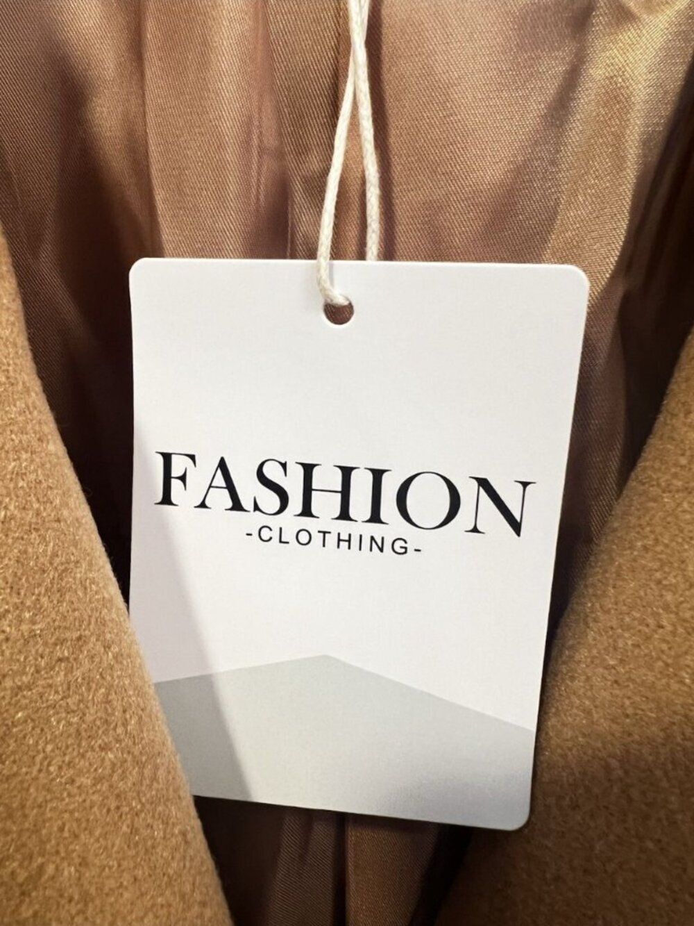 Fashion Women’s Camel Wool Blend Winter Coat XL Long Classic Elegant NWT - Picture 11 of 12
